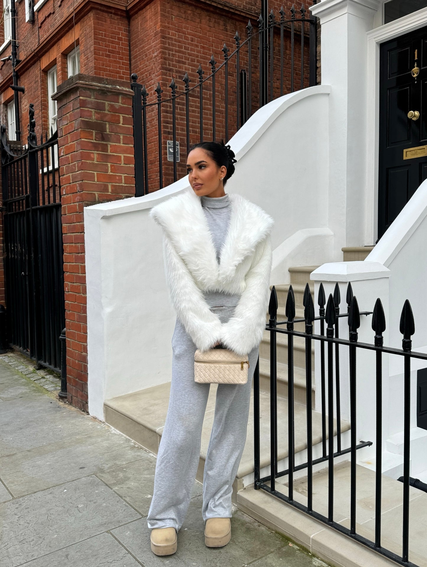 White Maria Faux Fur Jacket