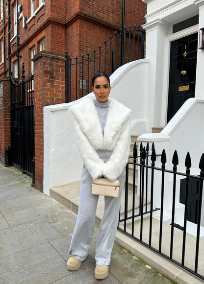 White Maria Faux Fur Jacket