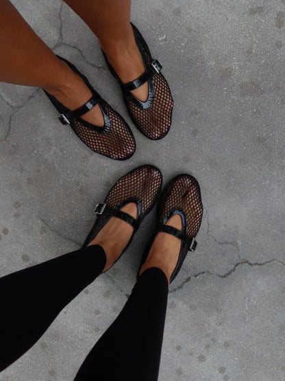 Noir Mesh Ballerina