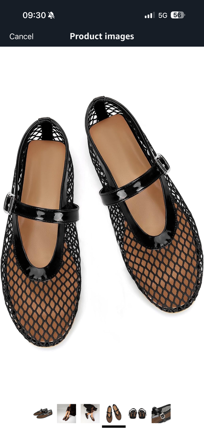 Noir Mesh Ballerina