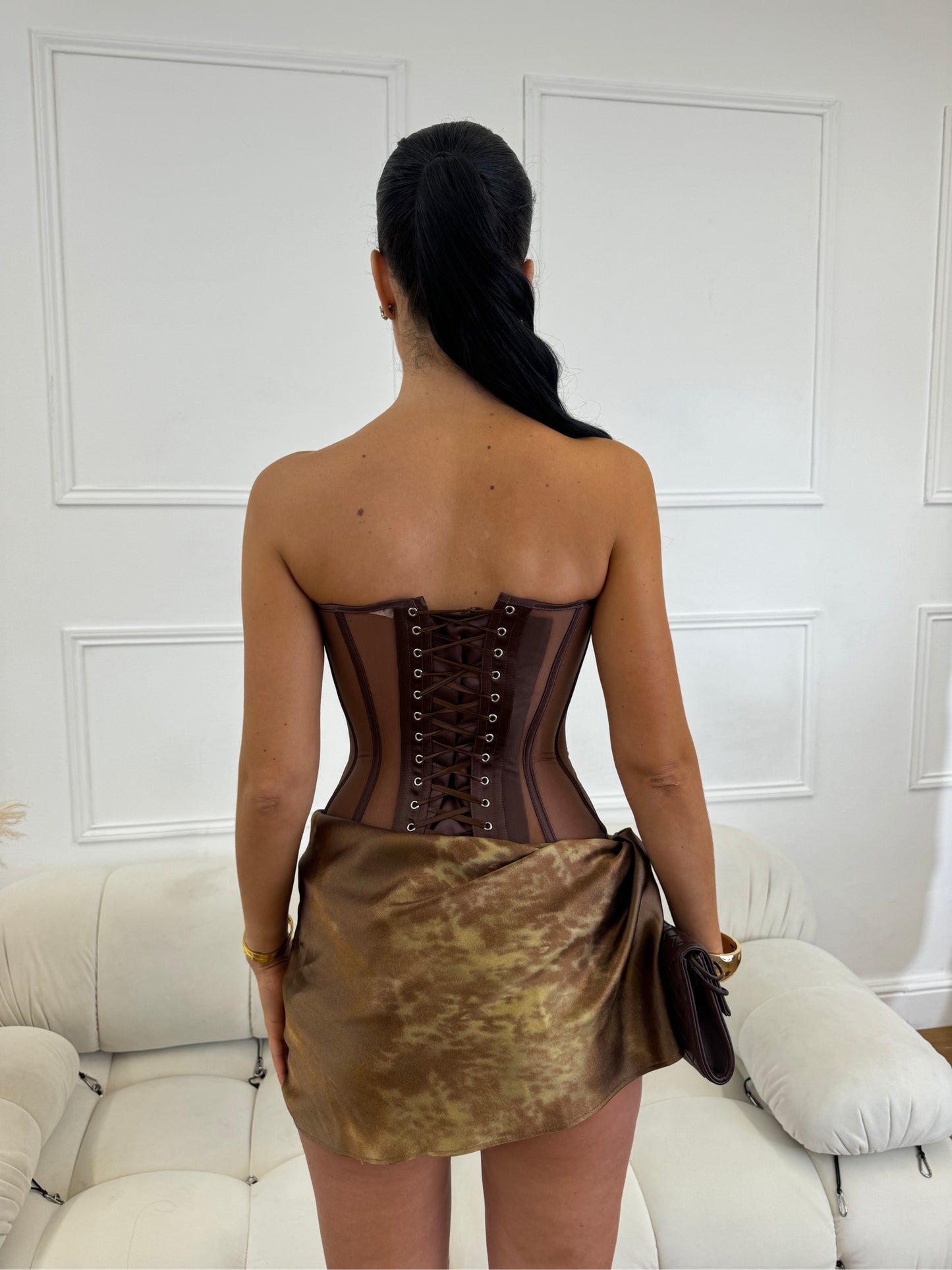 Isabella Corset - Chocolate Brown